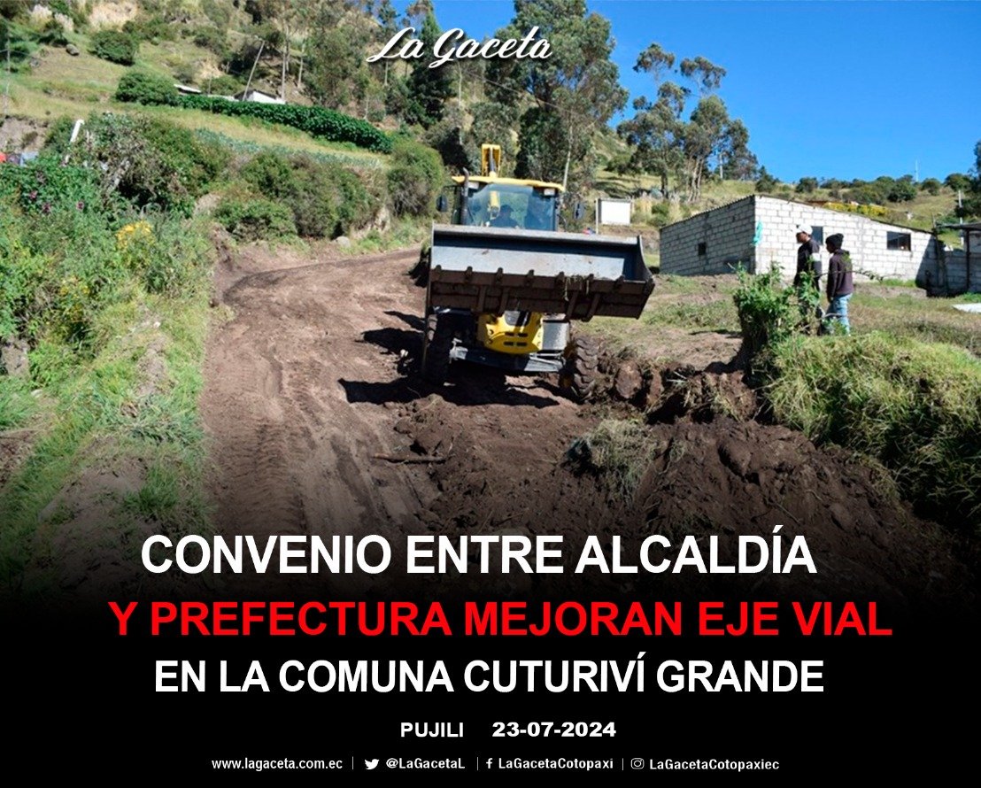 Convenio entre alcaldía y prefectura mejoran eje vial, en la comuna Cuturiví Grande