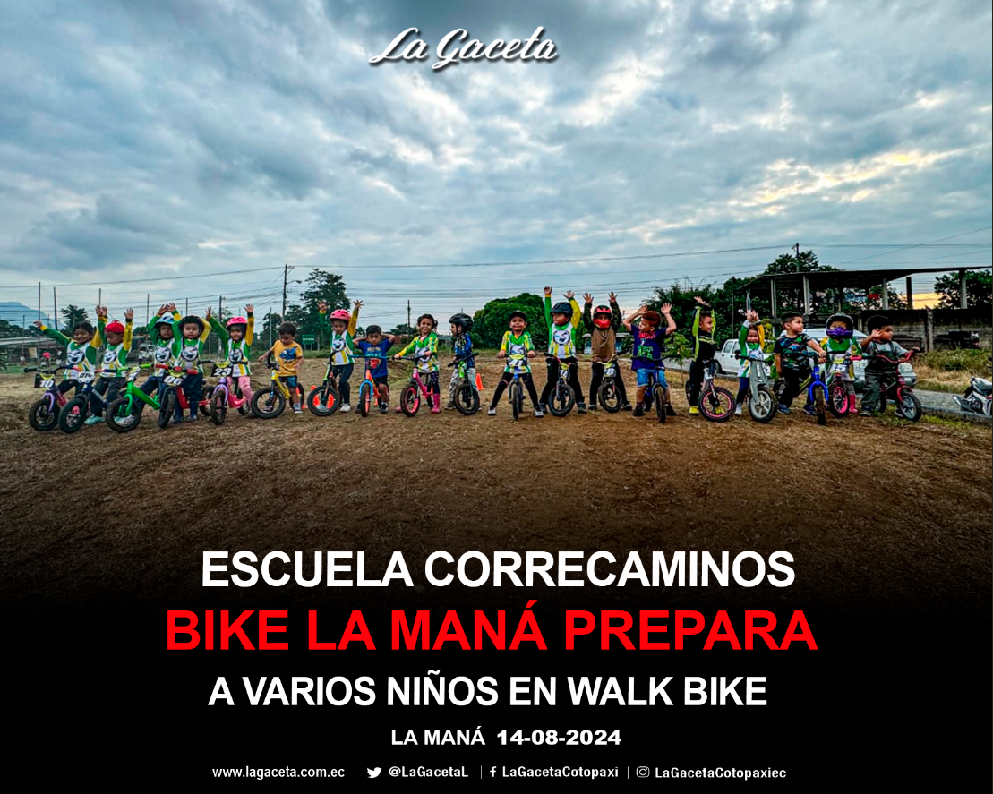 Escuela Correcaminos Bike La Maná prepara a varios niños en walk bike