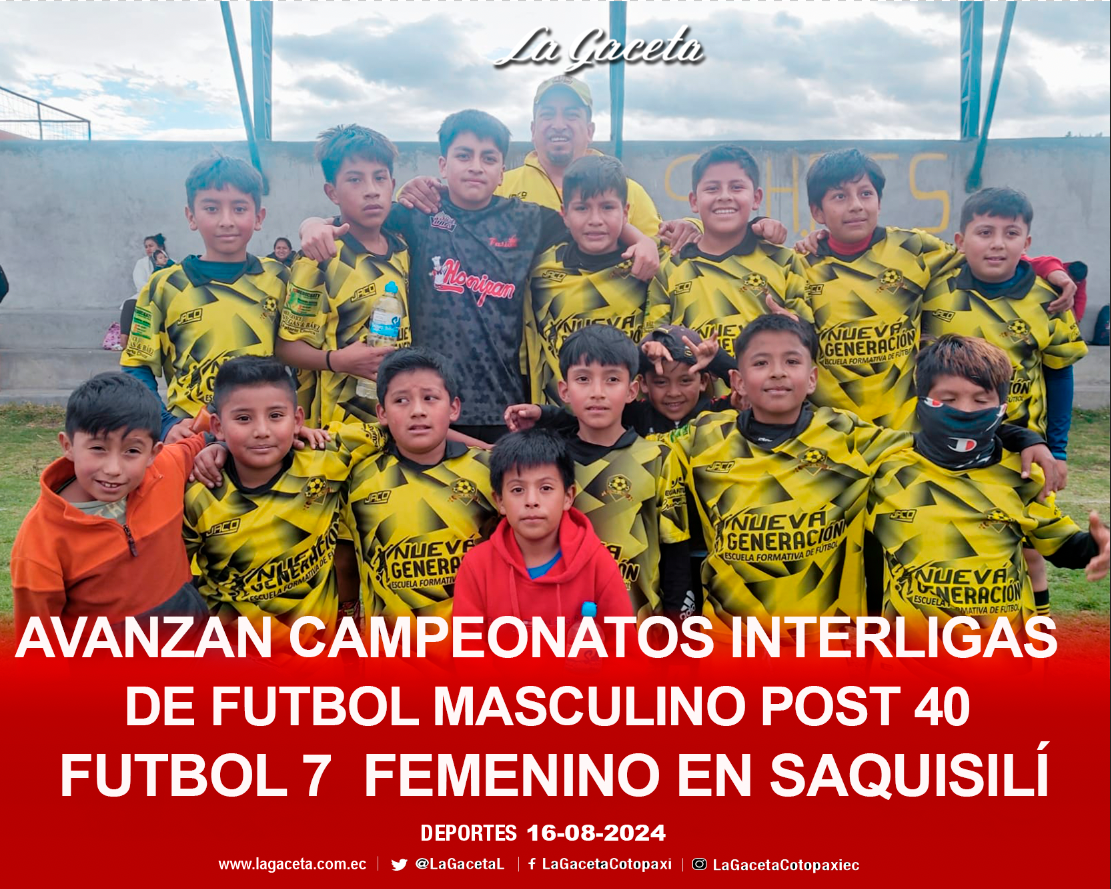 Avanzan campeonatos interligas de futbol masculino post 40  Futbol 7  femenino en Saquisilí