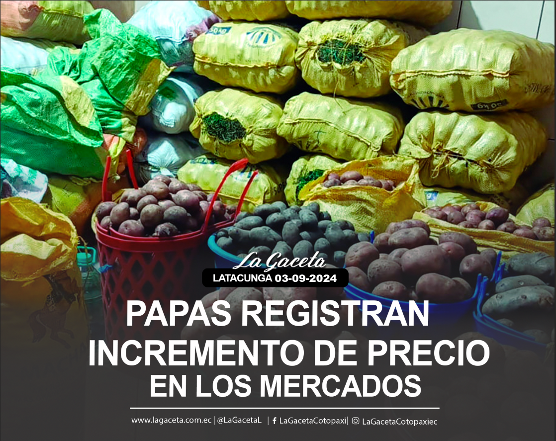 Papas registran incremento de precio en los mercados