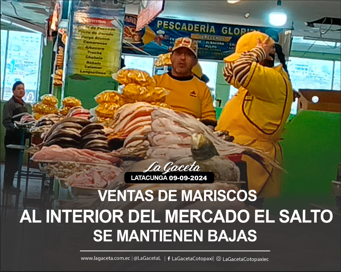 Ventas de mariscos al interior del mercado El Salto se mantiene bajas