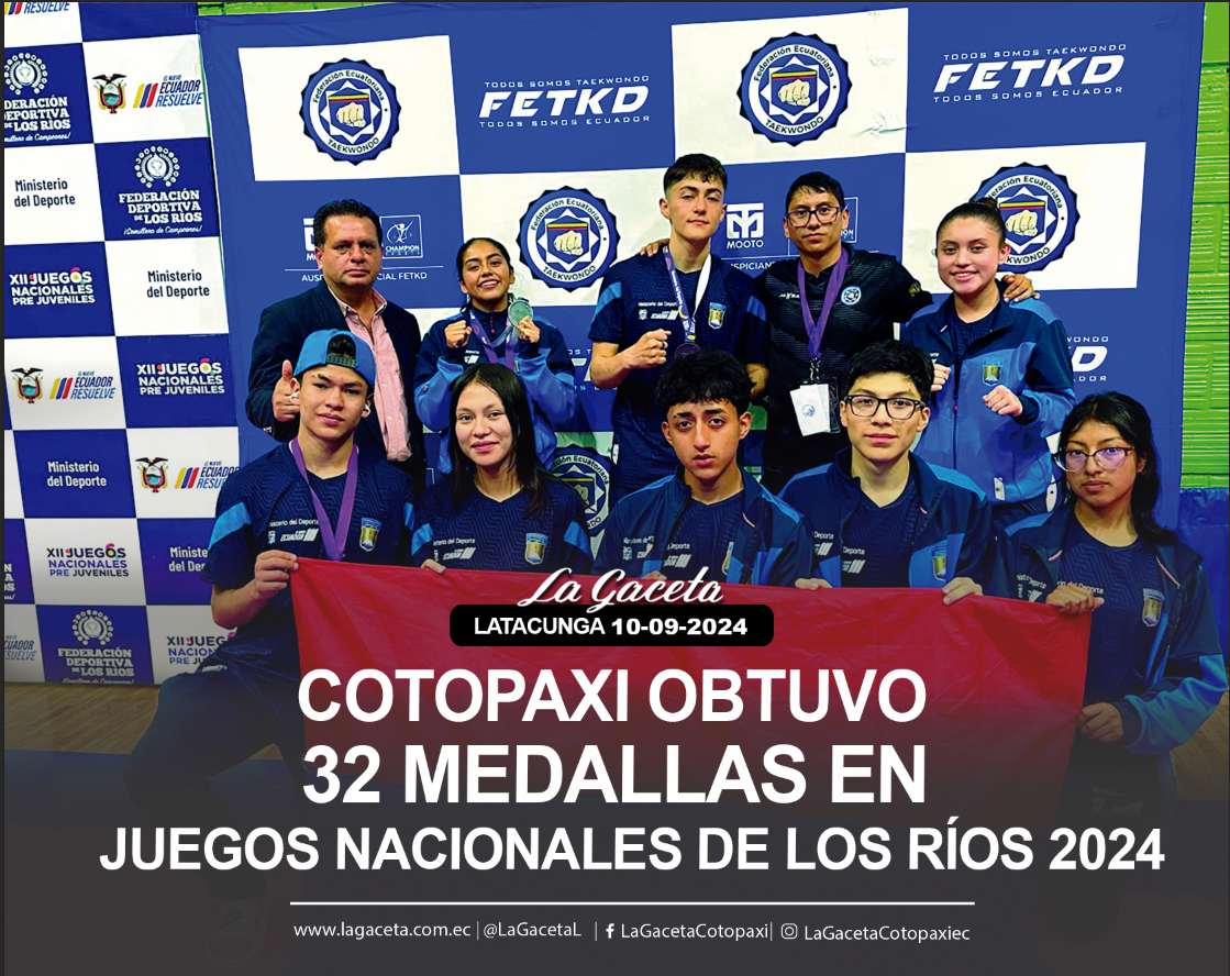 Cotopaxi obtuvo 32 medallas en Juegos Nacionales de Los Ríos 2024