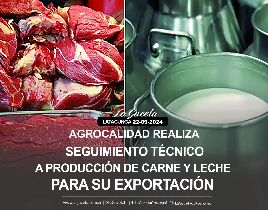 Agrocalidad realiza seguimiento técnico a producción de carne y leche para su exportación 