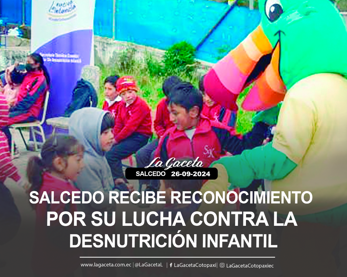 Salcedo recibe reconocimiento por du lucha contra la desnutrición infantil 