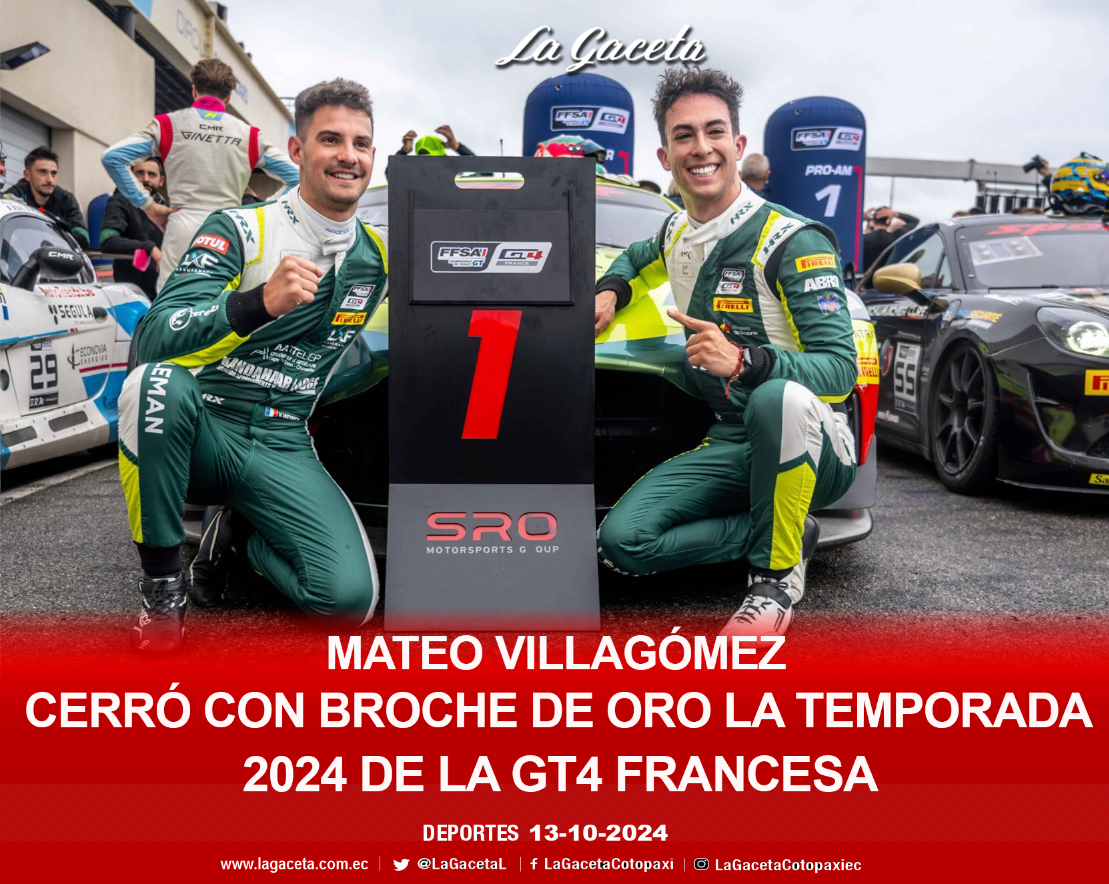 Mateo Villagómez cerró con broche de oro la temporada 2024 de la GT4 francesa, con dos triunfos