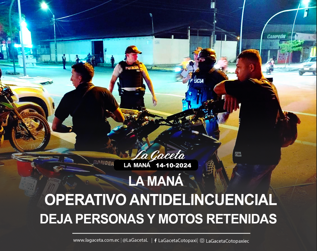 Operativo antidelincuencial en La Maná deja personas y motos retenidas