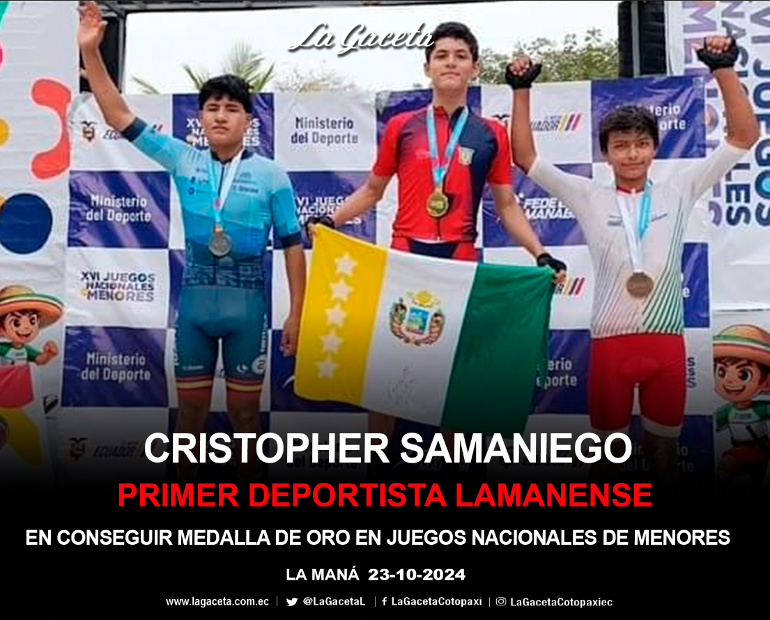 Cristopher Samaniego primer deportista lamanense en conseguir medalla de oro en Juegos Nacionales de Menores