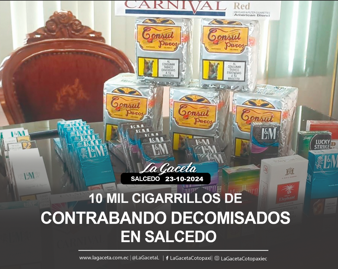 10 mil cigarrillos de contrabando decomisados en Salcedo