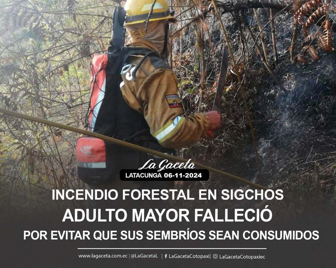 Incendio forestal en Sigchos