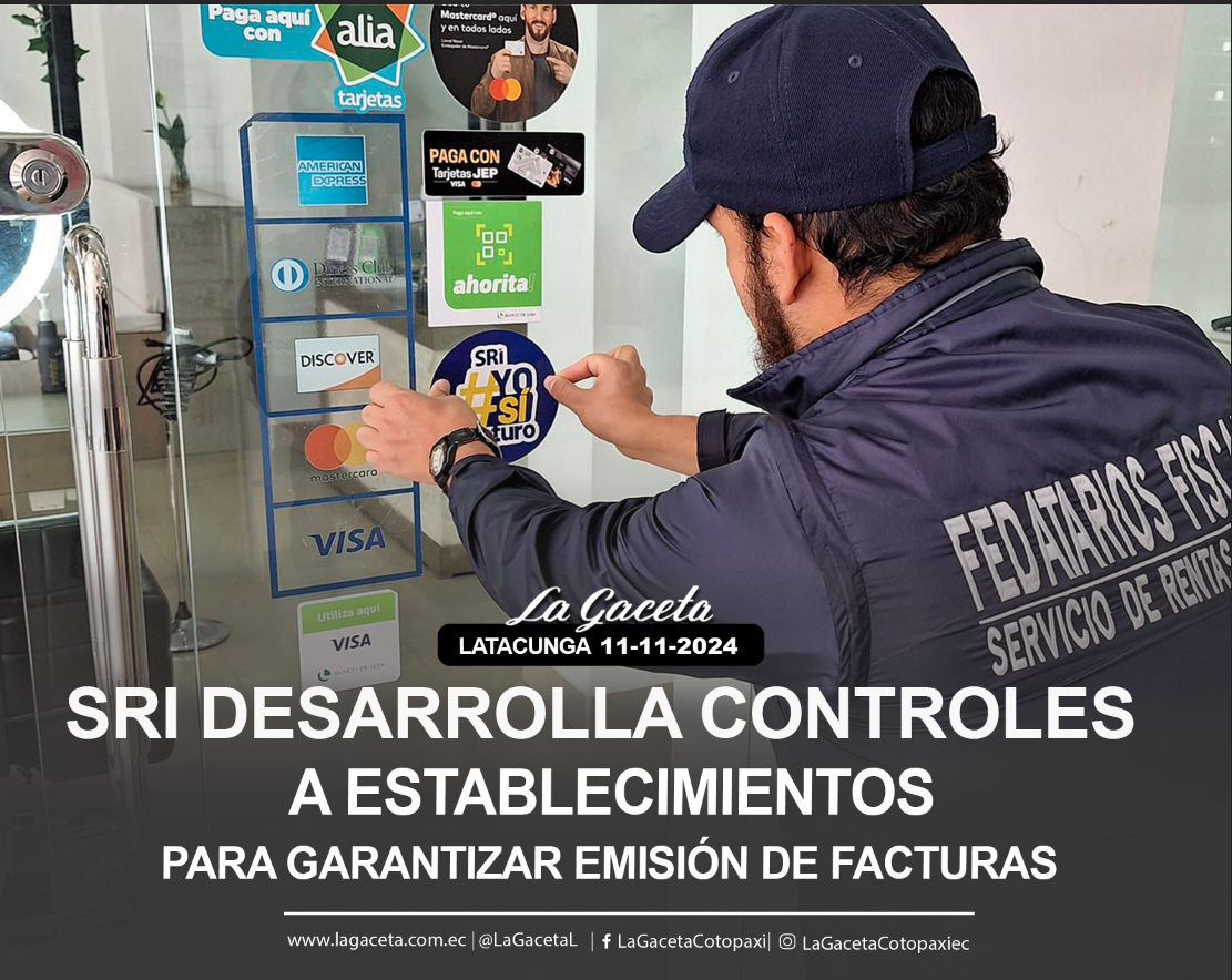 SRI desarrolla controles a establecimientos para garantizar emisión de facturas 