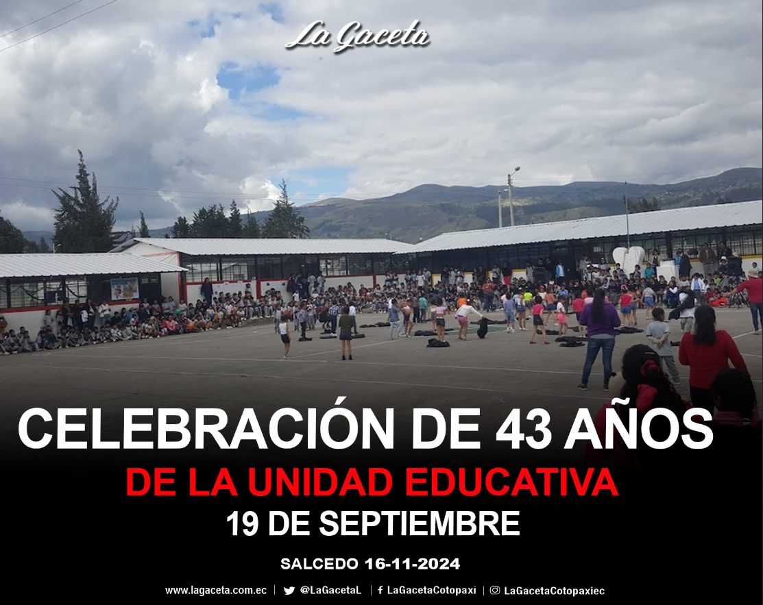 Celebración de 43 años de la Unidad Educativa 19 de Septiembre