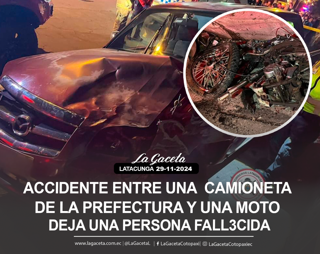 Accidente entre una camioneta de la Prefectura y una moto deja una persona fallecida