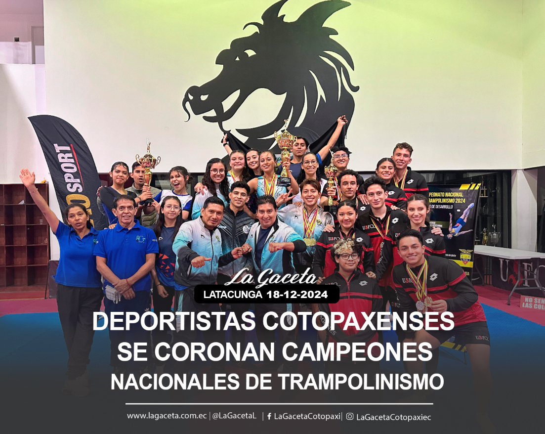 Deportistas cotopaxenses se coronan campeones nacionales de trampolinismo