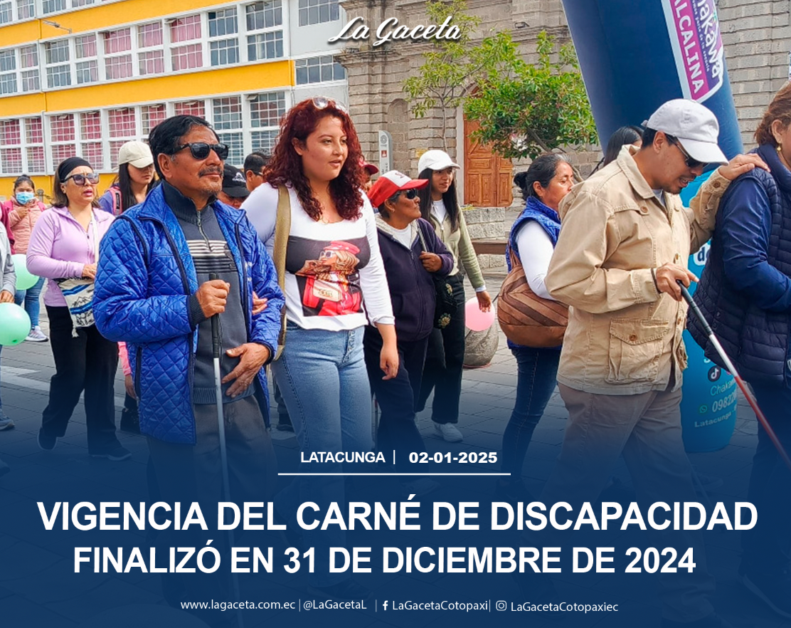 Vigencia del carné de discapacidad finalizó el 31 de diciembre de 2024