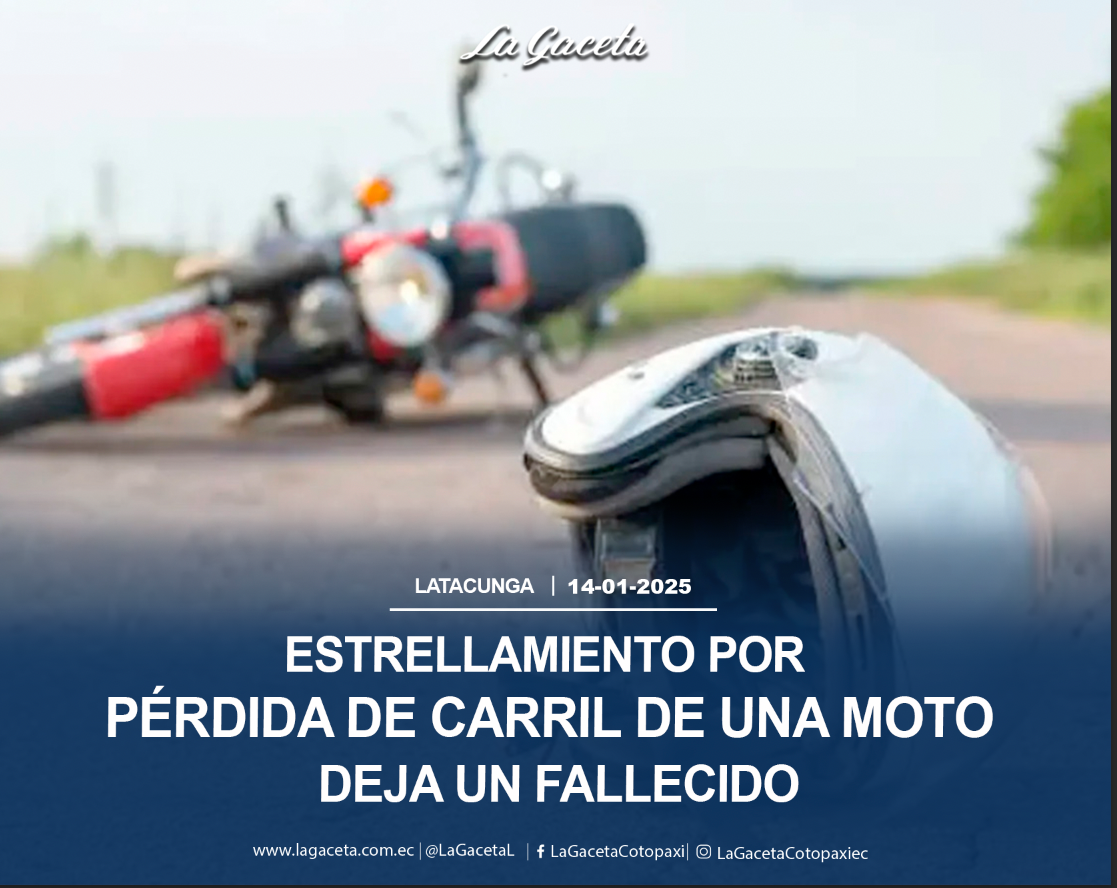 Estrellamiento por pérdida de carril de una moto deja un fallecido 