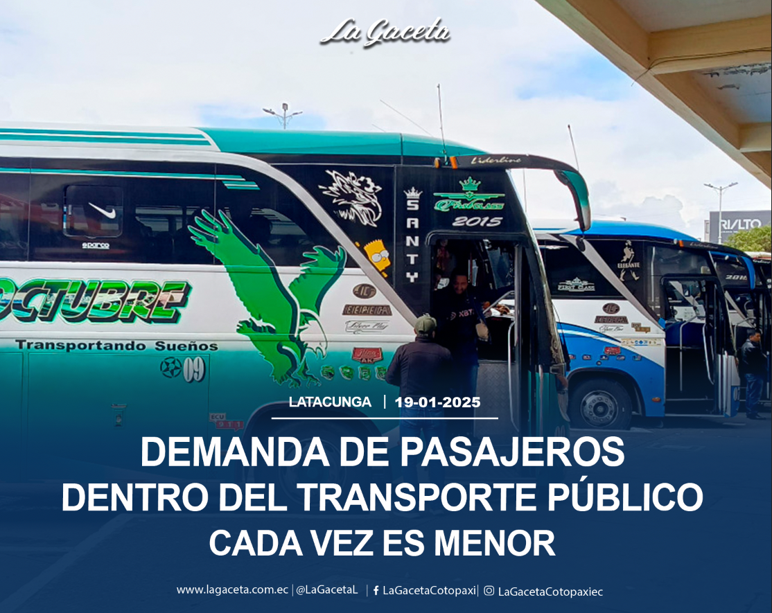 Demanda de pasajeros del transporte público cada vez es menor