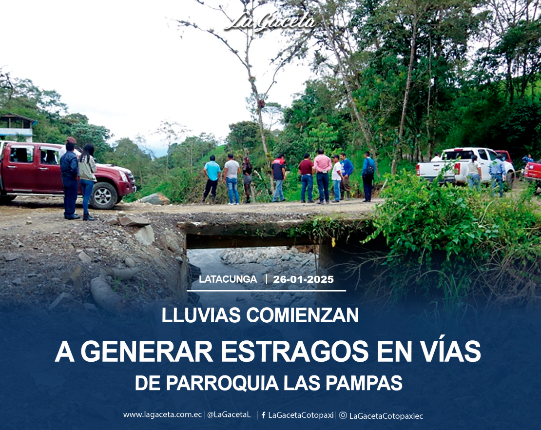 Lluvias comienzan a generar estragos en vías de parroquia Las Pampas