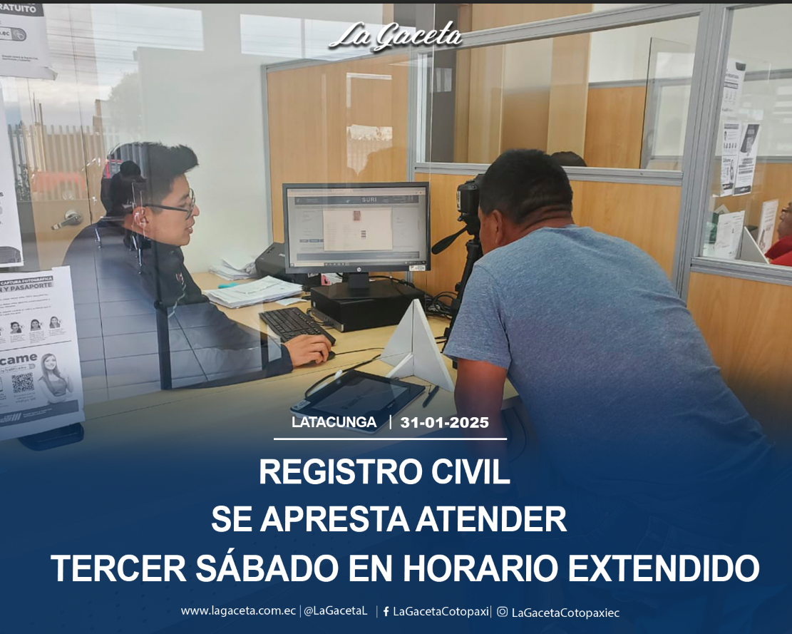 Registro Civil se apresta atender tercer sábado en horario extendido