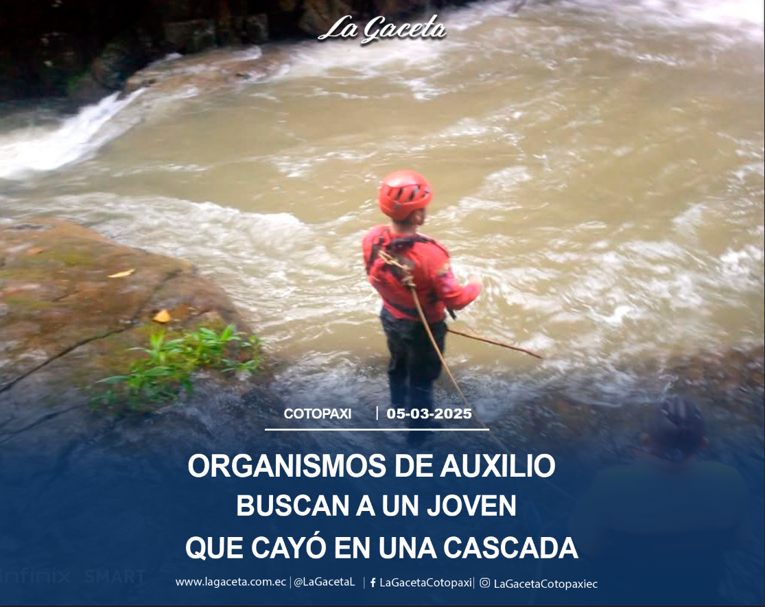 Organismos de auxilio buscan a un joven que cayó en una cascada