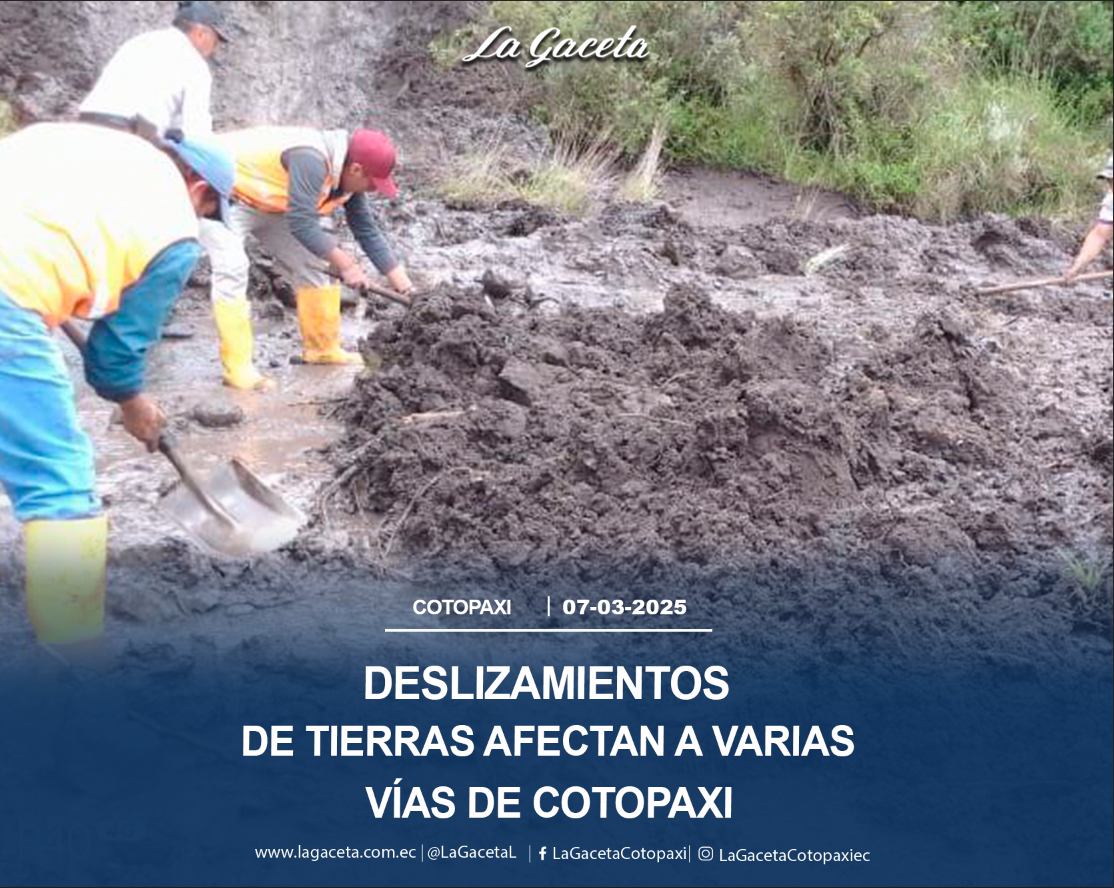 Deslizamientos de tierras afectan a varias vías de Cotopaxi 