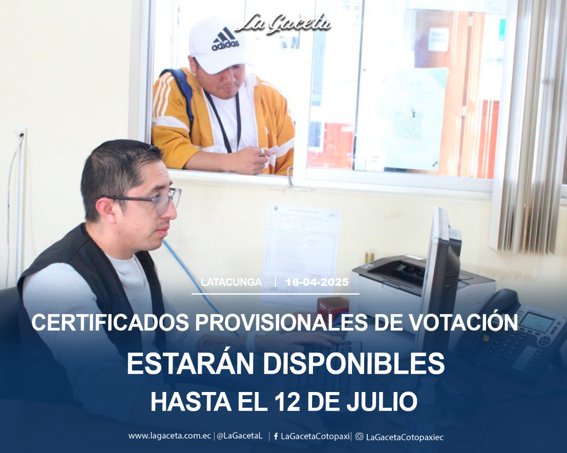 Certificados provisionales de votación estarán disponibles hasta el 12 de julio