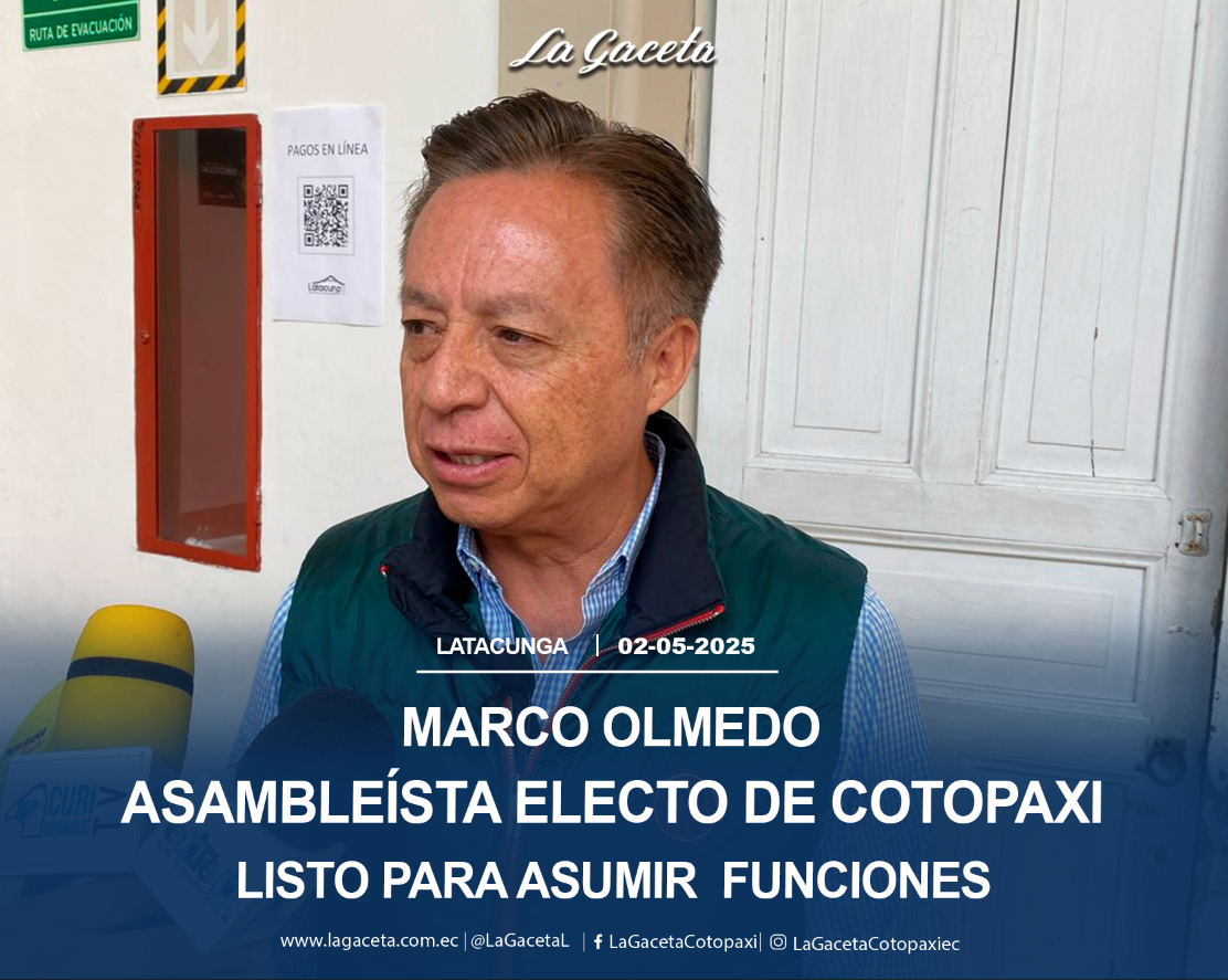 Marco Olmedo Asambleísta electo de Cotopaxi listo para asumir funciones