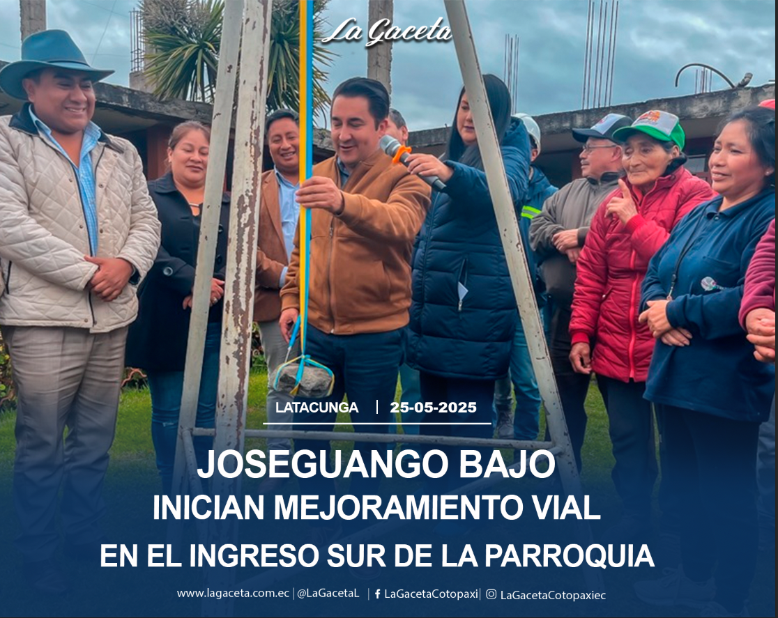 Inician mejoramiento vial en el ingreso sur de la parroquia Joseguango Bajo