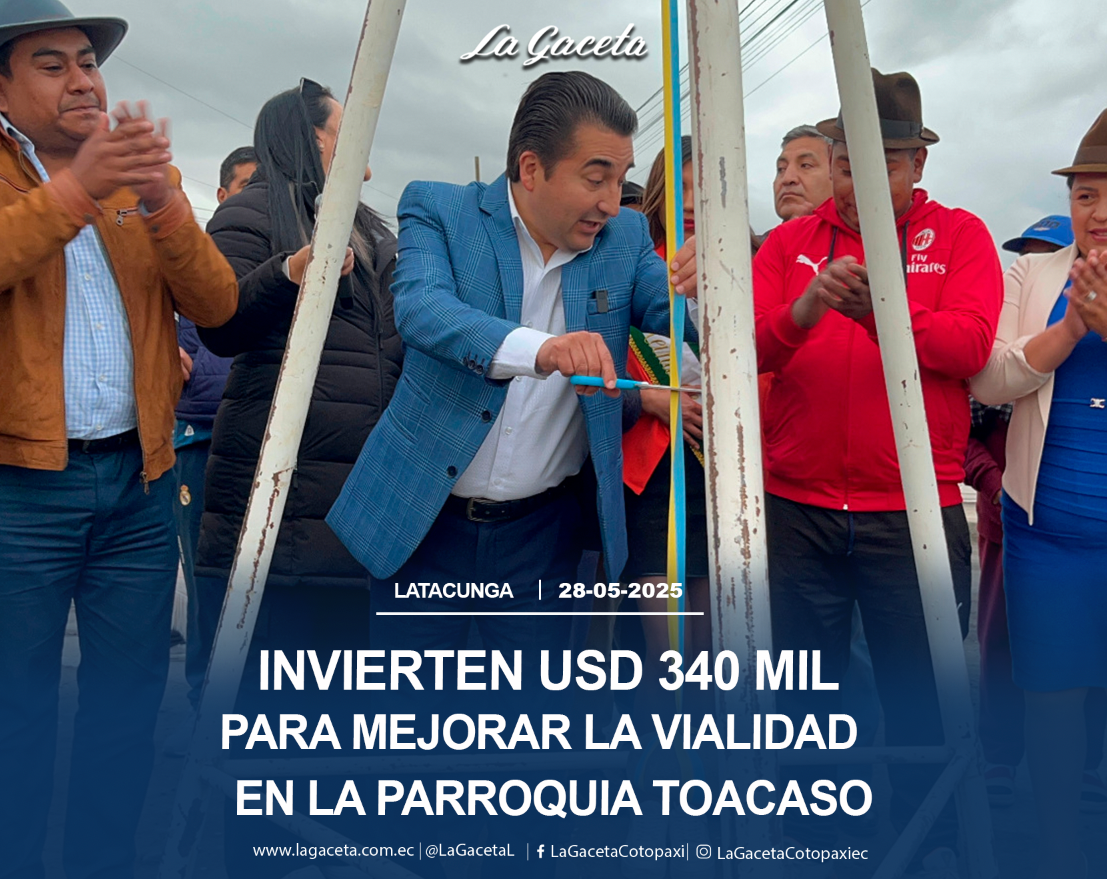 Invierten USD 340 mil para mejorar la vialidad en Parroquia Toacaso