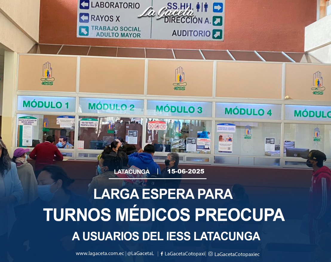 Larga espera para turnos médicos preocupa a usuarios del IESS en Latacunga