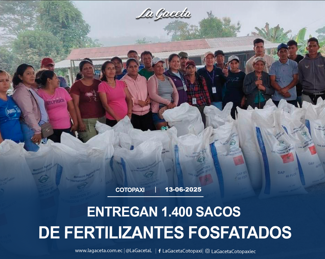 Entregan 1.400 sacos de fertilizantes fosfatados