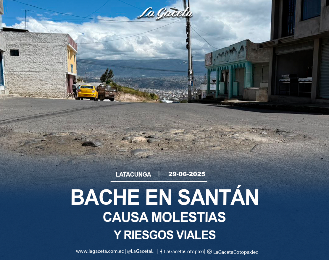 Bache en Santán causa molestias y riesgos viales