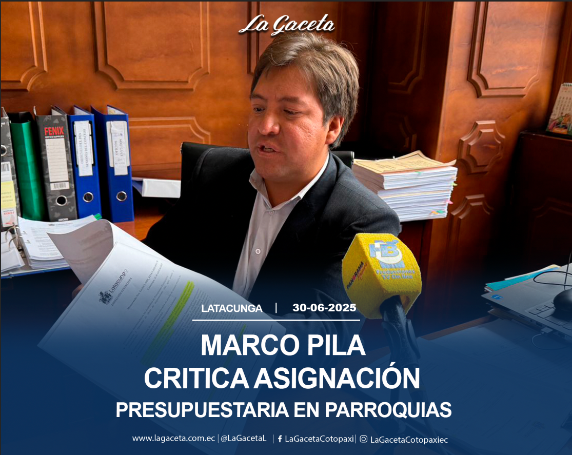 Marco Pila critica asignación presupuestaria en parroquias 