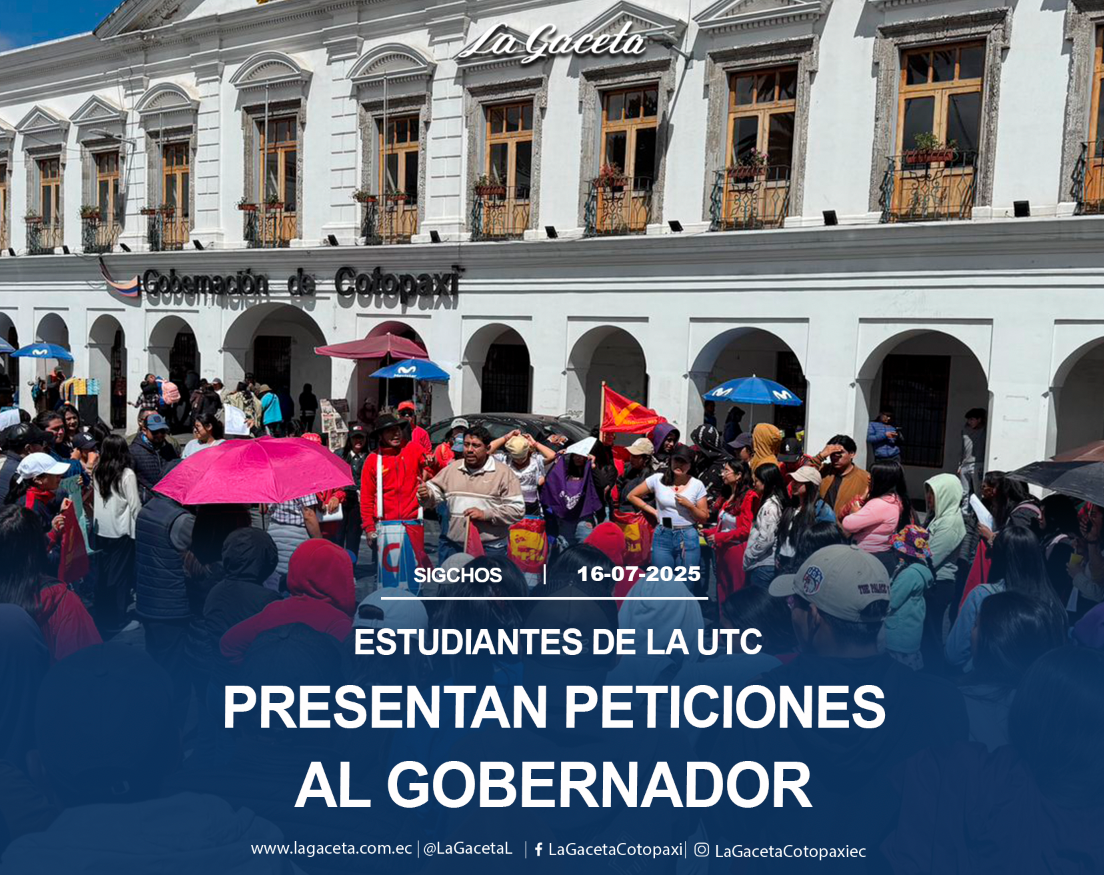 Estudiantes de la Universidad Técnica de Cotopaxi presentan peticiones al gobernador