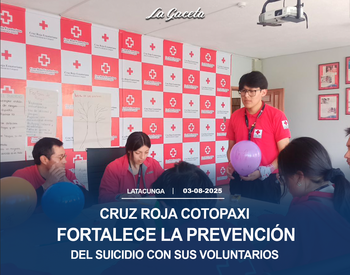 Cruz roja Cotopaxi fortalece la prevención del suicidio con sus voluntarios
