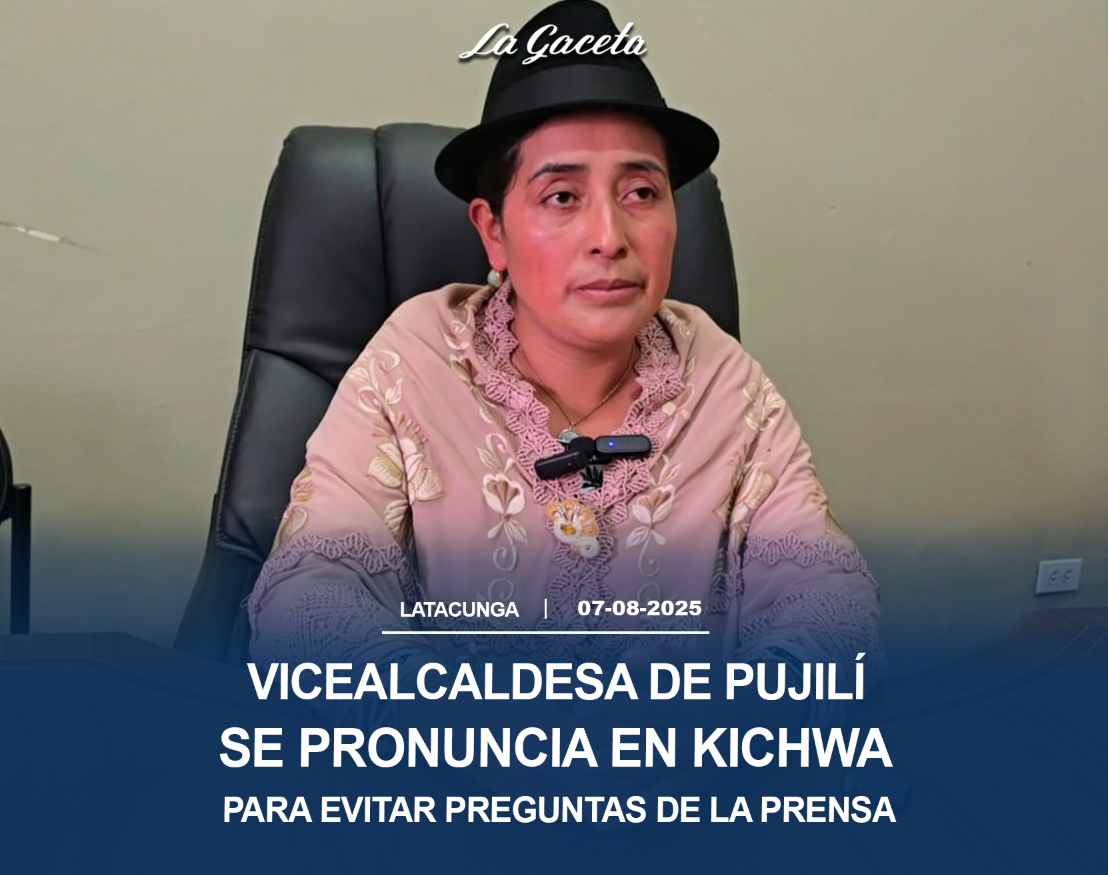 Vicealcaldesa de Pujilí  se pronuncia en kichwa para evitar preguntas de la prensa