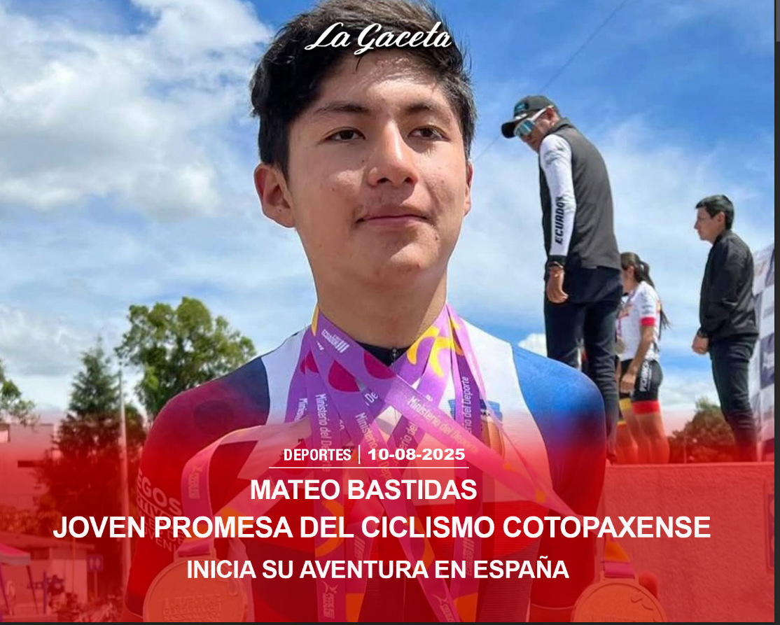 Mateo Bastidas, joven promesa del ciclismo cotopaxense, inicia su aventura en España