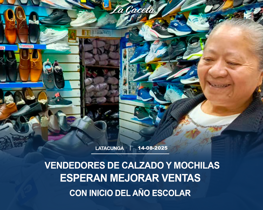 Vendedores de calzado y mochilas 
