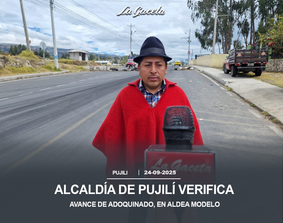 Alcaldía de Pujilí verifica avance de adoquinado, en Aldea Modelo