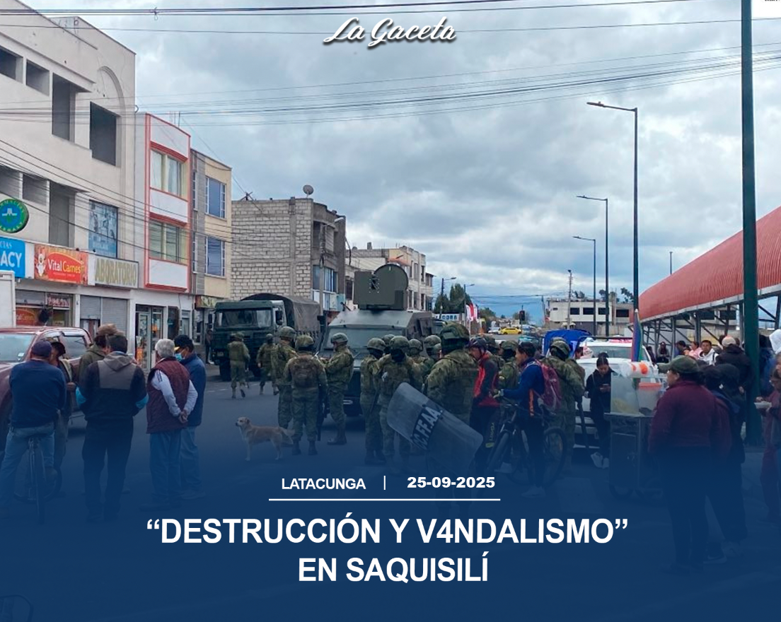 “Destrucción y V4ndalismo” en Saquisilí
