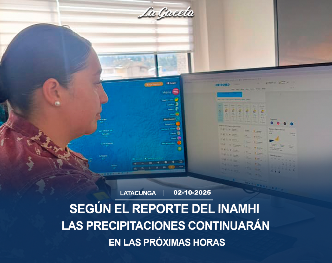 Según el reporte del Inamhi las precipitaciones continuarán en las próximas horas