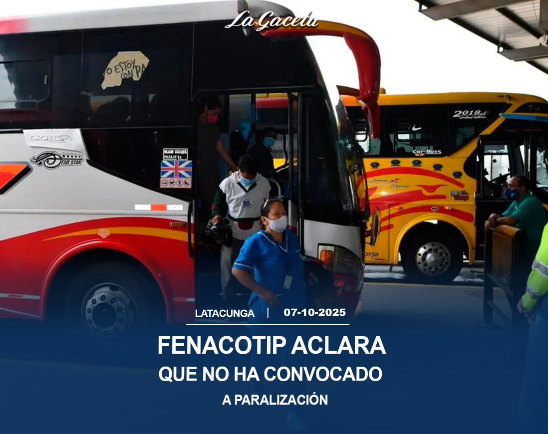 FENACOTIP aclara que no ha convocado a paralización