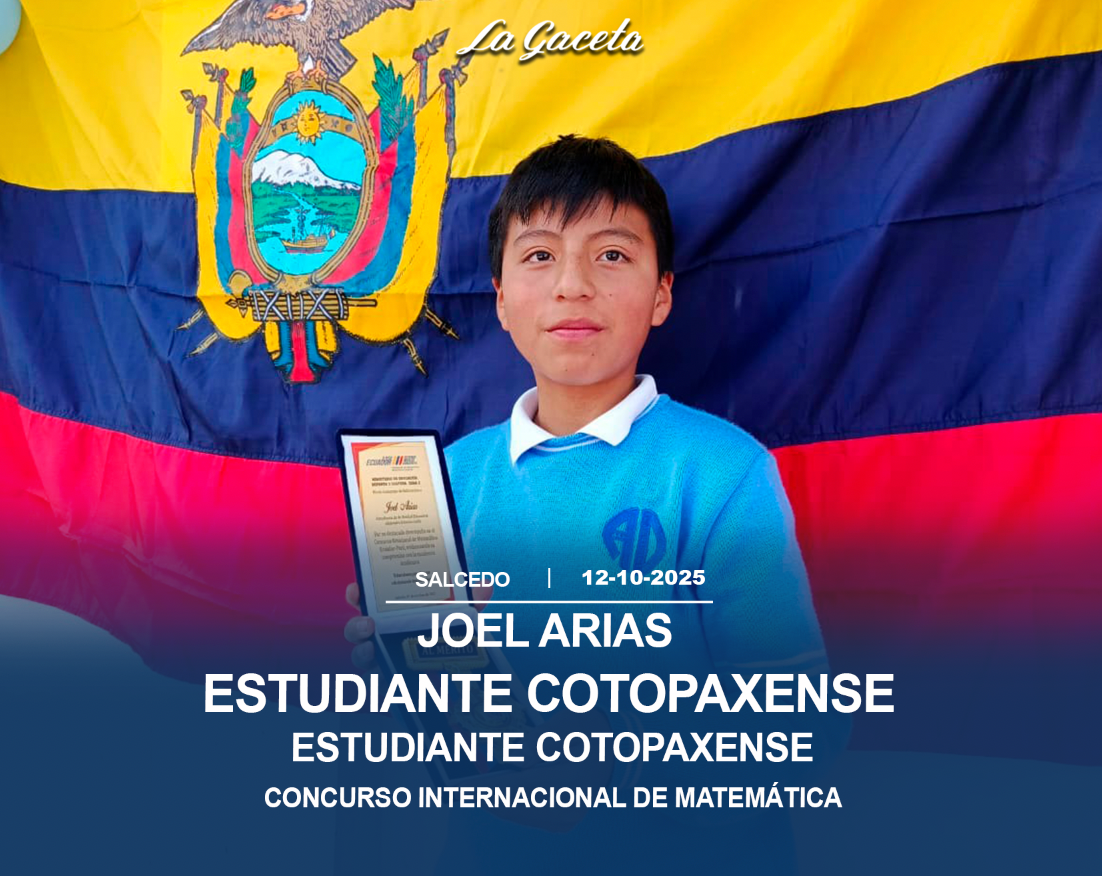 Joel Arias, estudiante cotopaxense