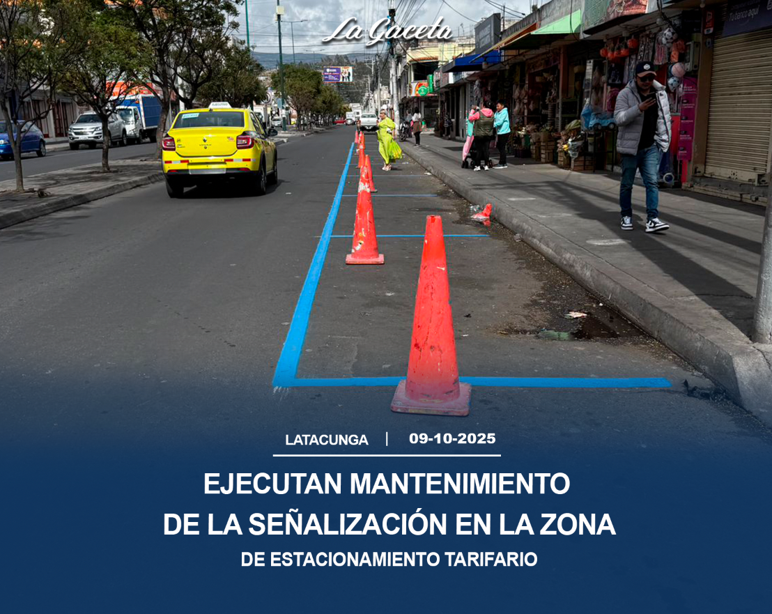 Ejecutan mantenimiento de la señalización en la zona de estacionamiento tarifado