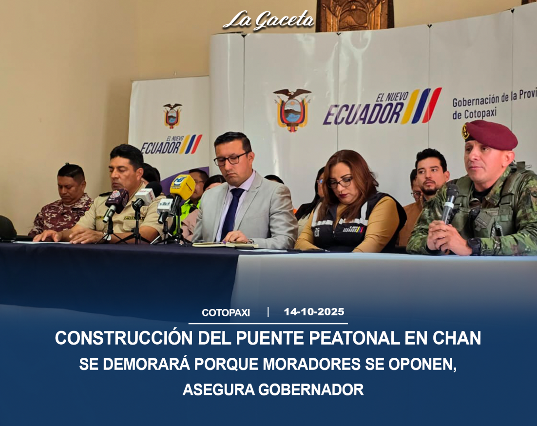 Construcción del puente peatonal en Chan