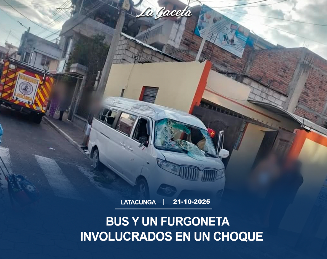 Bus y una furgoneta involucrados en un choque