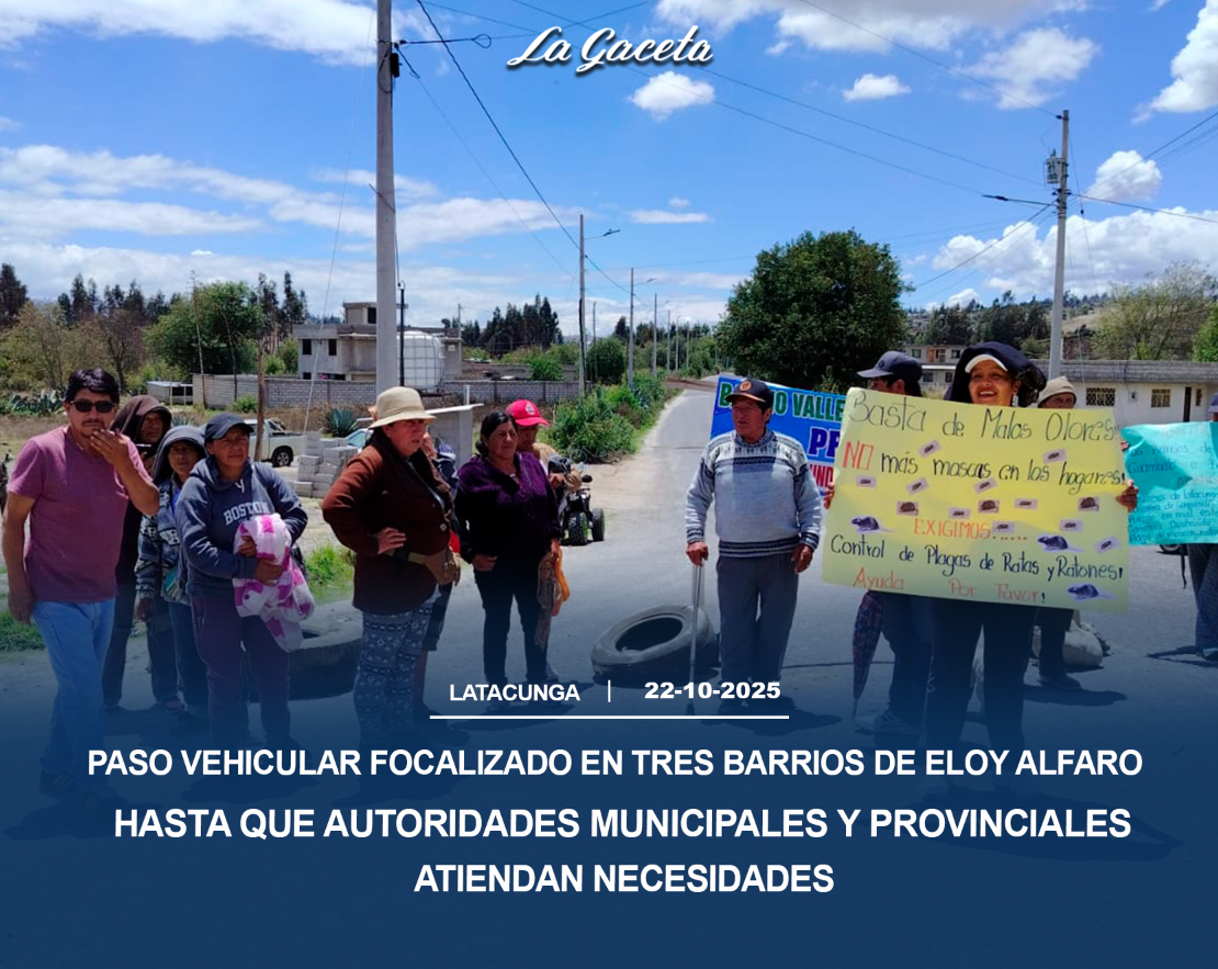 Paso vehicular focalizado en tres barrios de Eloy Alfaro