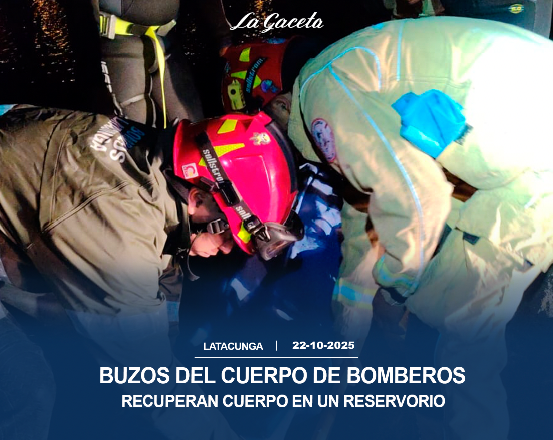 Buzos del Cuerpo de Bomberos recuperan cuerpo en un reservorio