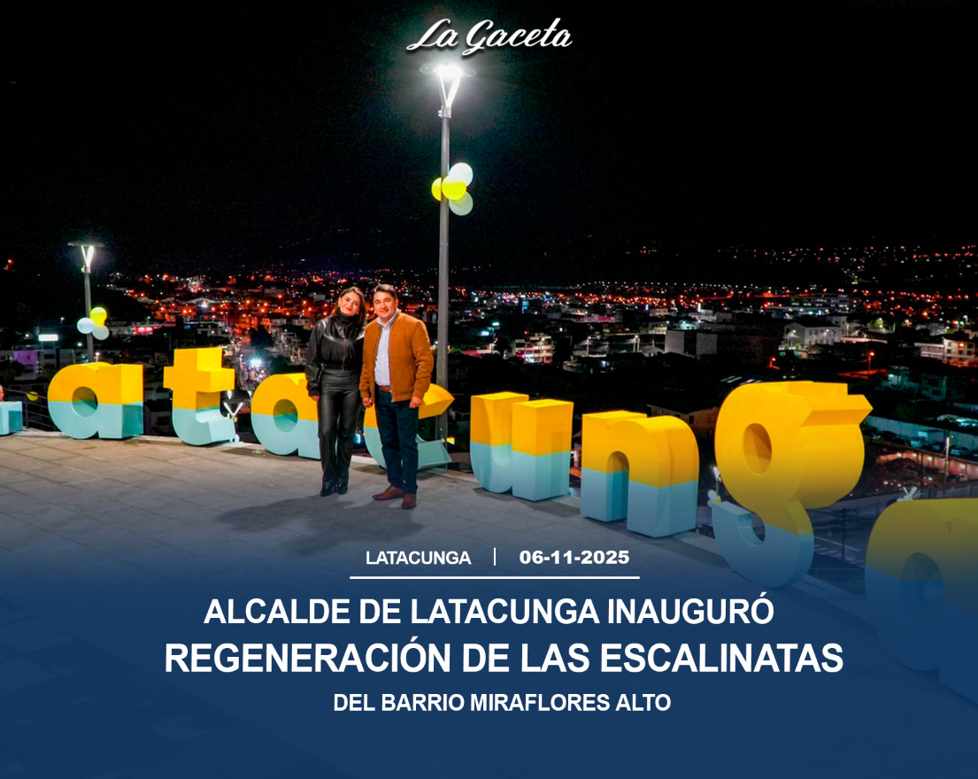 Alcalde de Latacunga inauguró regeneración de las escalinatas del barrio Miraflores Alto
