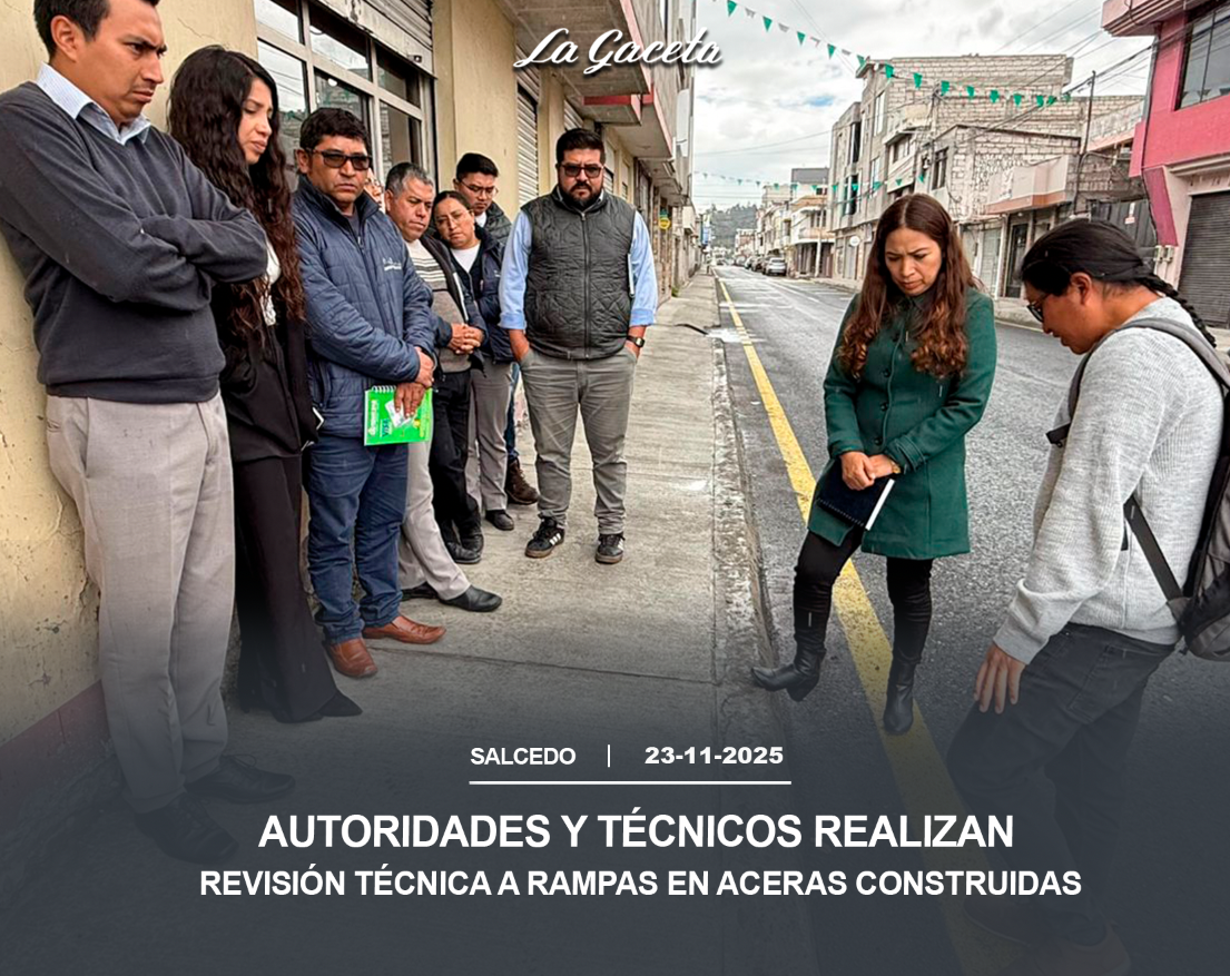 Autoridades y técnicos realizan revisión técnica a rampas en aceras construidas