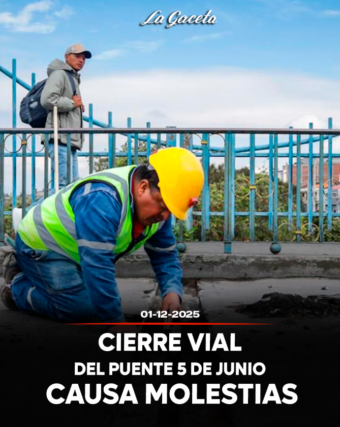 Cierre vial del puente 5 de Junio causa molestias a ciudadanía 